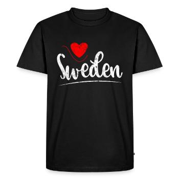 Suède coeur Suède - T-shirt Premium bio Homme - noir - Devant - Nico (187cm)