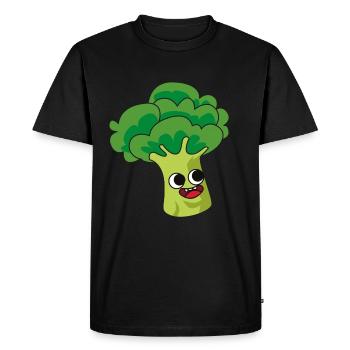 Broccoli Comic Vegan - Men's Premium Organic T-Shirt - black - Front - Nico (187cm)