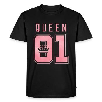Queen Queen 01 - Men's Premium Organic T-Shirt - black - Front - Nico (187cm)