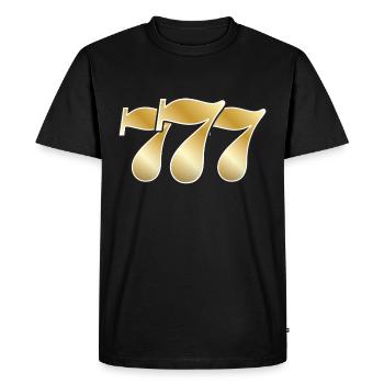 777 casino jackpot symbol gold - Men's Premium Organic T-Shirt - black - Front - Nico (187cm)