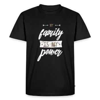 Love family saying power - Men's Premium Organic T-Shirt - black - Front - Nico (187cm)