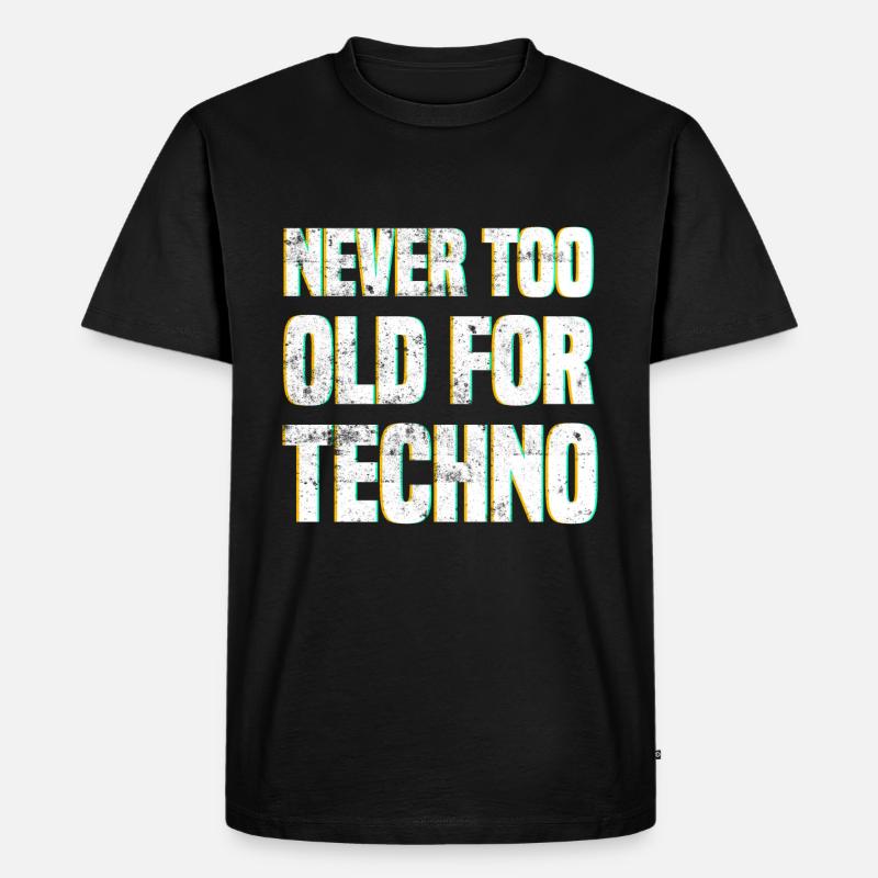 Techno Spruch - Männer Premium Bio T-Shirt - Schwarz
