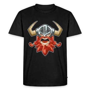 Viking viking head - Men's Premium Organic T-Shirt - black - Front - Nico (187cm)