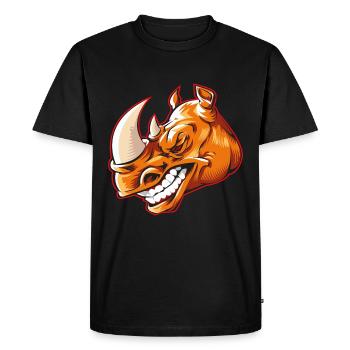 Rhinoceros head beast - Men's Premium Organic T-Shirt - black - Front - Nico (187cm)