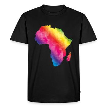 afrique coloré - T-shirt Premium bio Homme - noir - Devant - Nico (187cm)