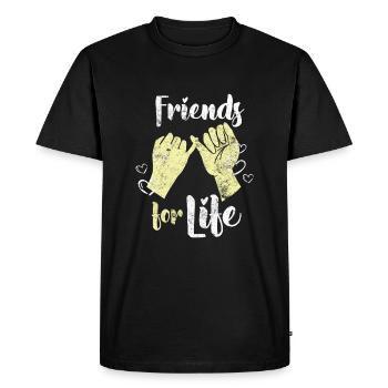 Amis pour toujours l'amitié - T-shirt Premium bio Homme - noir - Devant - Nico (187cm)