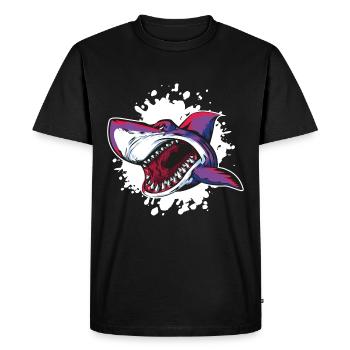 goutte de poisson de requin - T-shirt Premium bio Homme - noir - Devant - Nico (187cm)