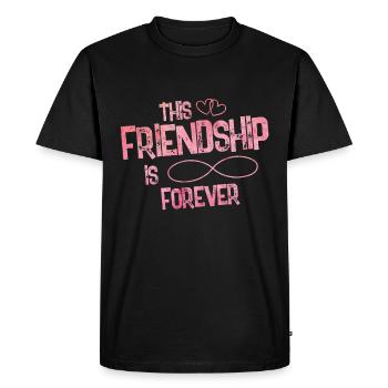 Amitié cool amis - T-shirt Premium bio Homme - noir - Devant - Nico (187cm)