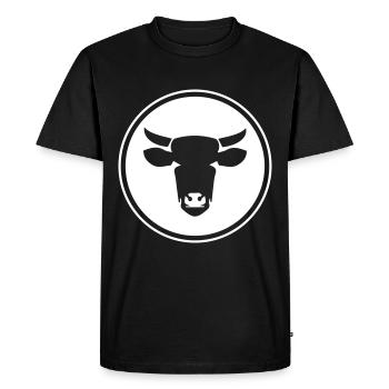 Icône de vache tête de vache - T-shirt Premium bio Homme - noir - Devant - Nico (187cm)