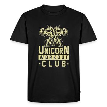 Unicorn workout gear gym fitness - T-shirt Premium bio Homme - noir - Devant - Nico (187cm)