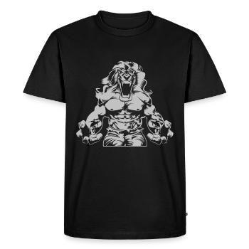 Lion Beast Fitness Muscle - T-shirt Premium bio Homme - noir - Devant - Nico (187cm)