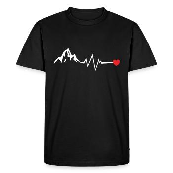 Mountains pulse mountain frequency heart - Men's Premium Organic T-Shirt - black - Front - Nico (187cm)