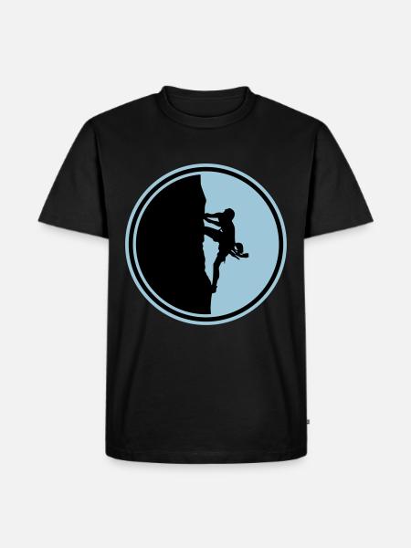 climbing mountaineering silhouette circle - Men's Premium Organic T-Shirt - black