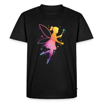 silhouette colorée elfe fée - T-shirt Premium bio Homme - noir - Devant - Nico (187cm)