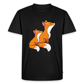 renard dessin animé enfant bébé - T-shirt Premium bio Homme - noir - Devant - Nico (187cm)