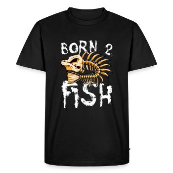 Né pour pêcher des arêtes de poisson - T-shirt Premium bio Homme - noir - Devant - Nico (187cm)