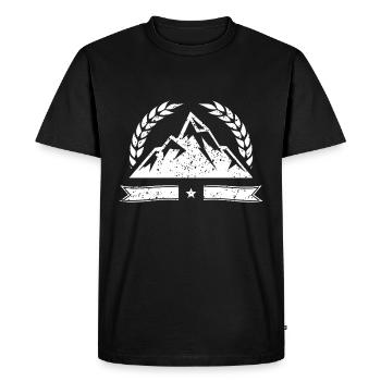 Mountains symbol logo mountain - Men's Premium Organic T-Shirt - black - Front - Nico (187cm)
