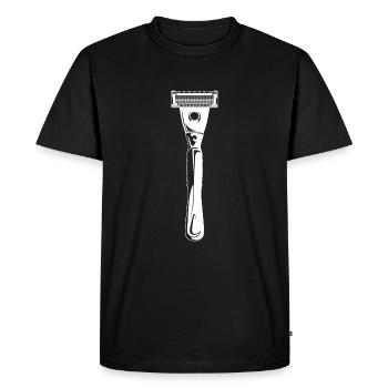 razor blade shave - Men's Premium Organic T-Shirt - black - Front - Nico (187cm)