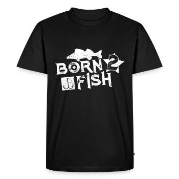 Né pour pêcher Pêche Pêche - T-shirt Premium bio Homme - noir - Devant - Nico (187cm)