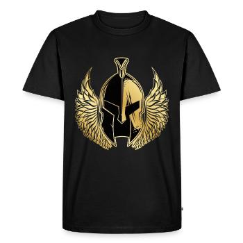 Casque de combat Spartan Gold Wing - T-shirt Premium bio Homme - noir - Devant - Nico (187cm)