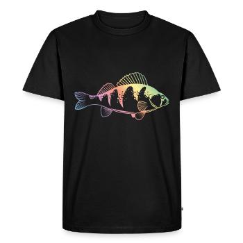 Silhouette d'icône colorée de perche de poisson - T-shirt Premium bio Homme - noir - Devant - Nico (187cm)