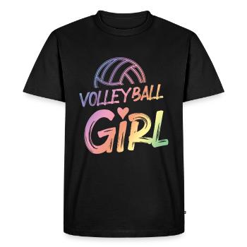 Volleyball filles coeur coloré - T-shirt Premium bio Homme - noir - Devant - Nico (187cm)