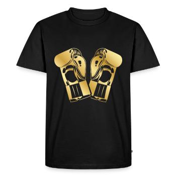 Icône de gants de boxe or - T-shirt Premium bio Homme - noir - Devant - Nico (187cm)