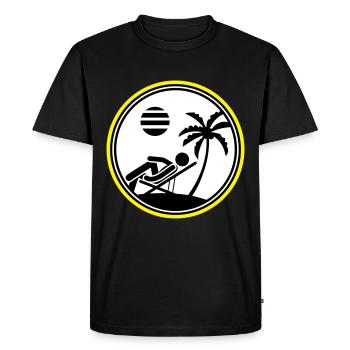 Île symbole d’été Palme Chillen - T-shirt Premium bio Homme - noir - Devant - Nico (187cm)