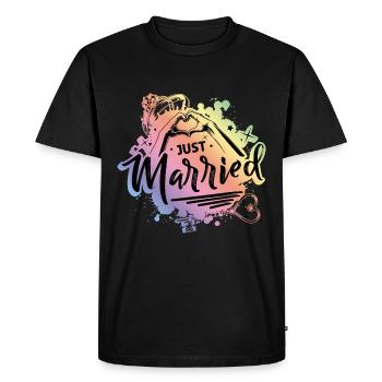 Just Married Love - T-shirt Premium bio Homme - noir - Devant - Nico (187cm)