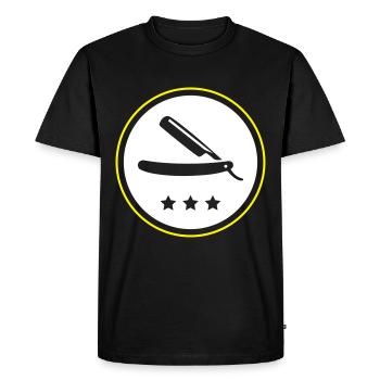 Lame de rasoir barber - T-shirt Premium bio Homme - noir - Devant - Nico (187cm)