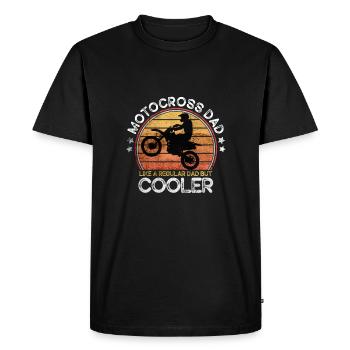 Motocross Papa, Motorcycle Father, Cool papa moteur - T-shirt Premium bio Homme - noir - Devant - Nico (187cm)