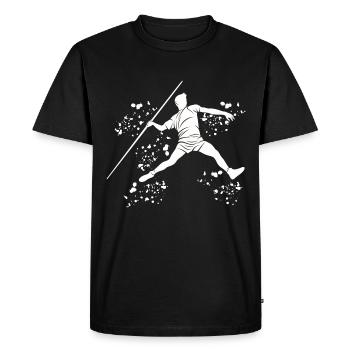 Lancer de javelot Colorsplash Lancer de javelot - T-shirt Premium bio Homme - noir - Devant - Nico (187cm)