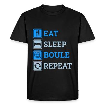 Drôles de boules Dictons Joueur de boule Boccia Pentaque - T-shirt Premium bio Homme - noir - Devant - Nico (187cm)