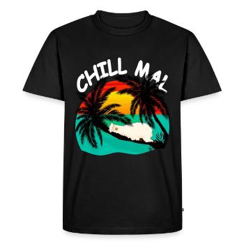 Temps de détente - T-shirt Premium bio Homme - noir - Devant - Nico (187cm)