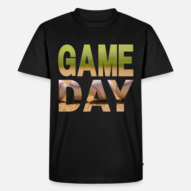 Game Day Baseball - Männer Premium Bio T-Shirt - Schwarz