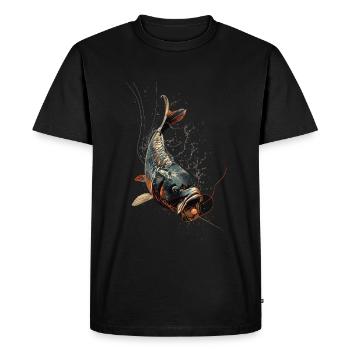 Angling Catch Fish carp fish Karpfen - Men's Premium Organic T-Shirt - black - Front - Nico (187cm)