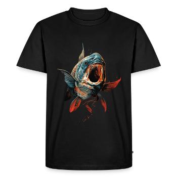 Pêche à la ligne Pêche Poisson carpe Poisson Karpfen - T-shirt Premium bio Homme - noir - Devant - Nico (187cm)