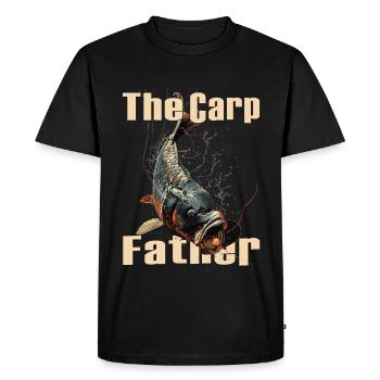Pêche à la ligne Pêche Poisson carpe Poisson Karpfen - T-shirt Premium bio Homme - noir - Devant - Nico (187cm)