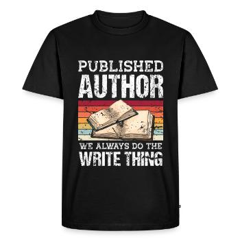 Writer Writing Novels Author - Men's Premium Organic T-Shirt - black - Front - Nico (187cm)