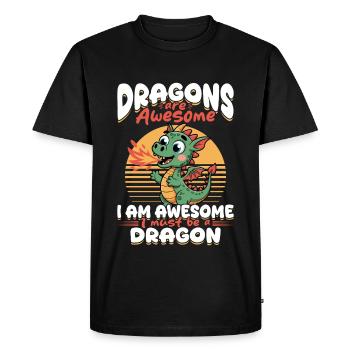 Fantasy Dragons Mythical Creatures - Men's Premium Organic T-Shirt - black - Front - Nico (187cm)