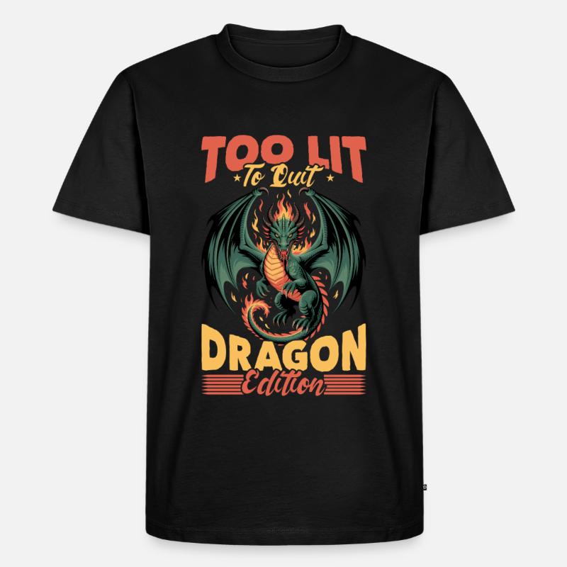Fantasy Dragon Mythical Creatures - Männer Premium Bio T-Shirt - Schwarz