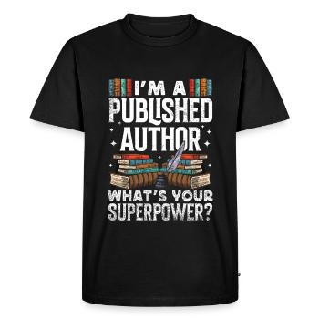 Writer Writing Novels Author - Men's Premium Organic T-Shirt - black - Front - Nico (187cm)