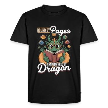 Livre fantastique lisant des créatures mythiques - T-shirt Premium bio Homme - noir - Devant - Nico (187cm)