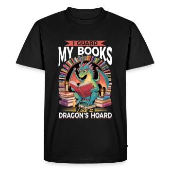 Livre fantastique lisant des créatures mythiques - T-shirt Premium bio Homme - noir - Devant - Nico (187cm)