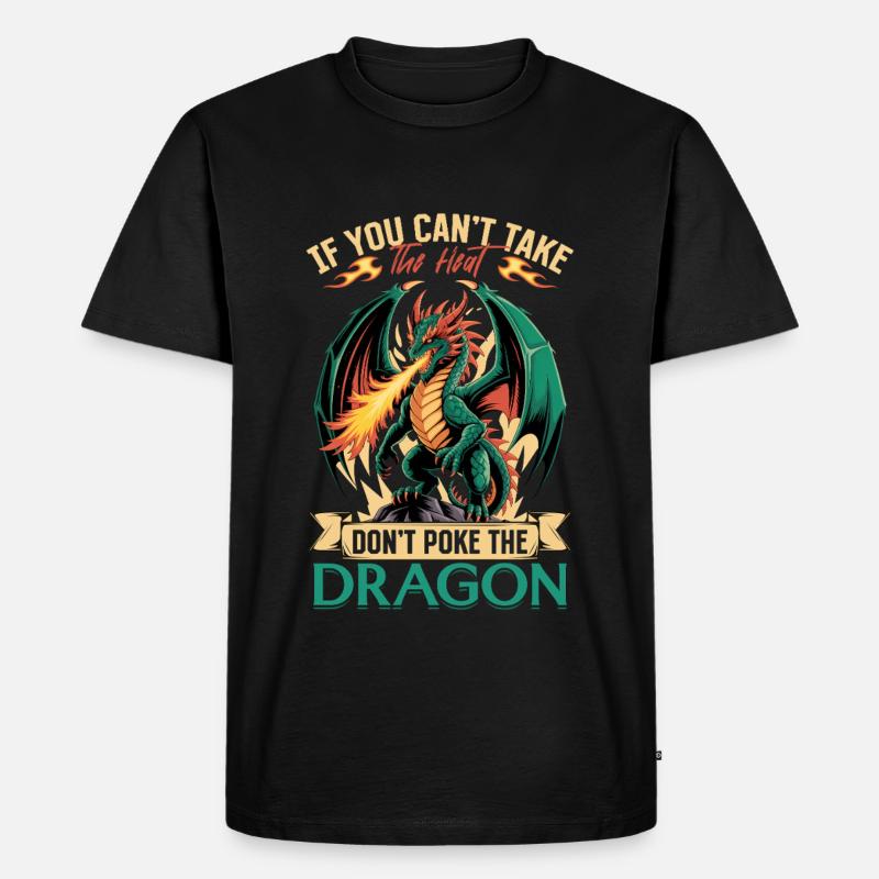 Fantasy Dragons Mythical Creatures - Männer Premium Bio T-Shirt - Schwarz