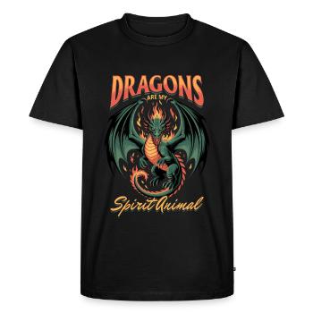 Fantasy Dragon Mythical Creatures - Men's Premium Organic T-Shirt - black - Front - Nico (187cm)