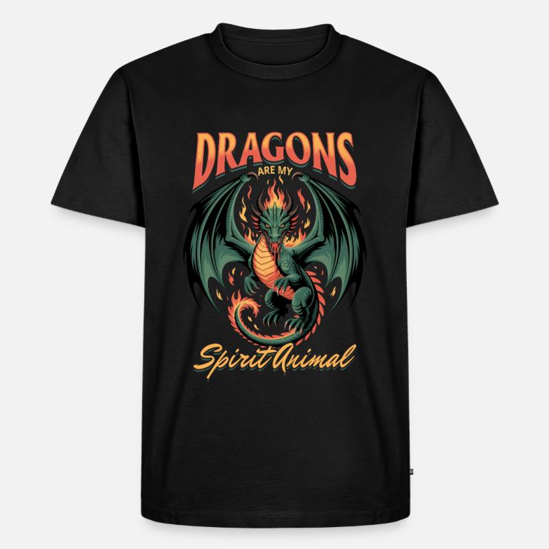 Fantasy Dragon Mythical Creatures - Männer Premium Bio T-Shirt - Schwarz