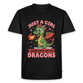 Créatures mythiques de dragon fantastique - T-shirt Premium bio Homme - noir - Devant - Nico (187cm)