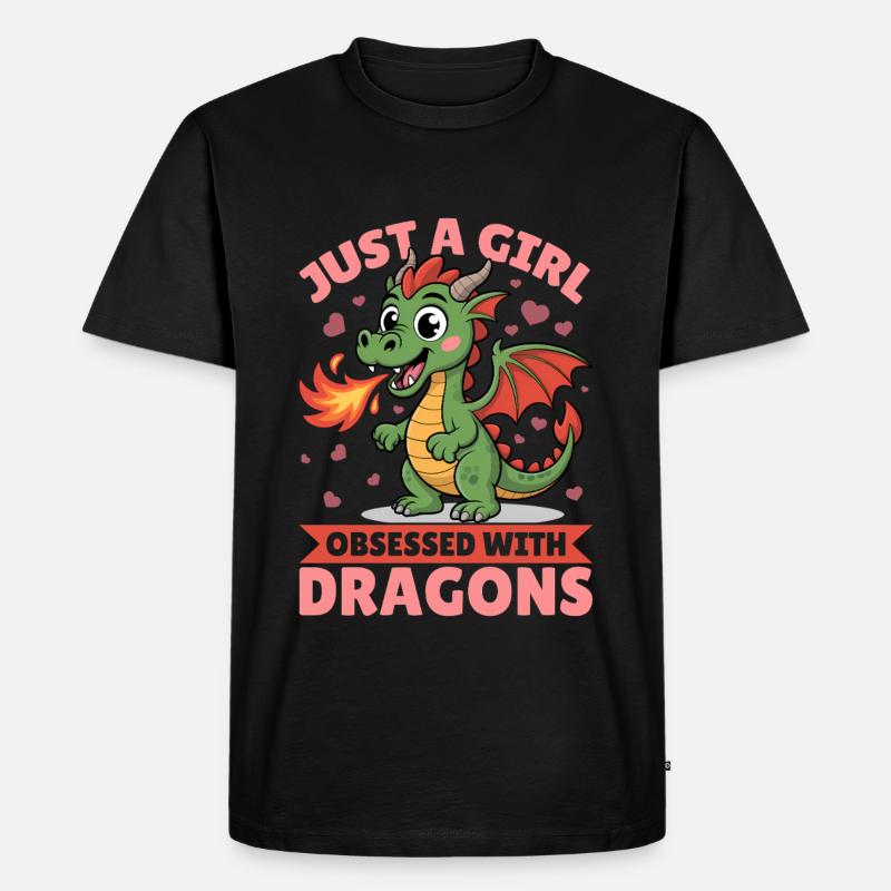 Fantasy Dragon Mythical Creatures - Männer Premium Bio T-Shirt - Schwarz