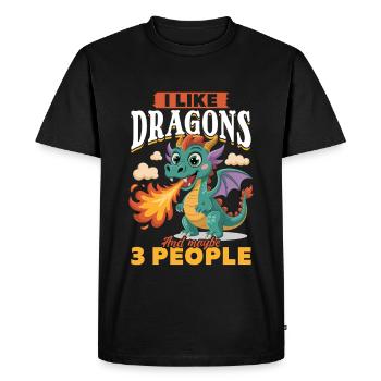 Fantasy Dragon Mythical Creatures - Men's Premium Organic T-Shirt - black - Front - Nico (187cm)